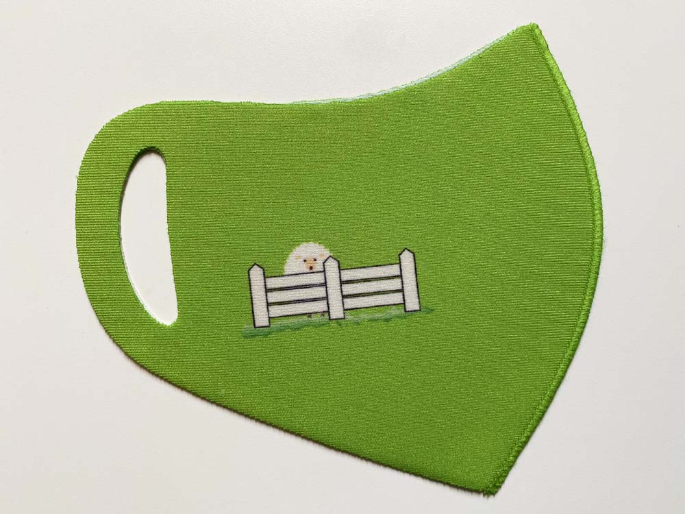 株式会社ヨコブリシ 190 キッズデザイン ひつじ ひつじと柵 夏マスク 子供用 大人用m L